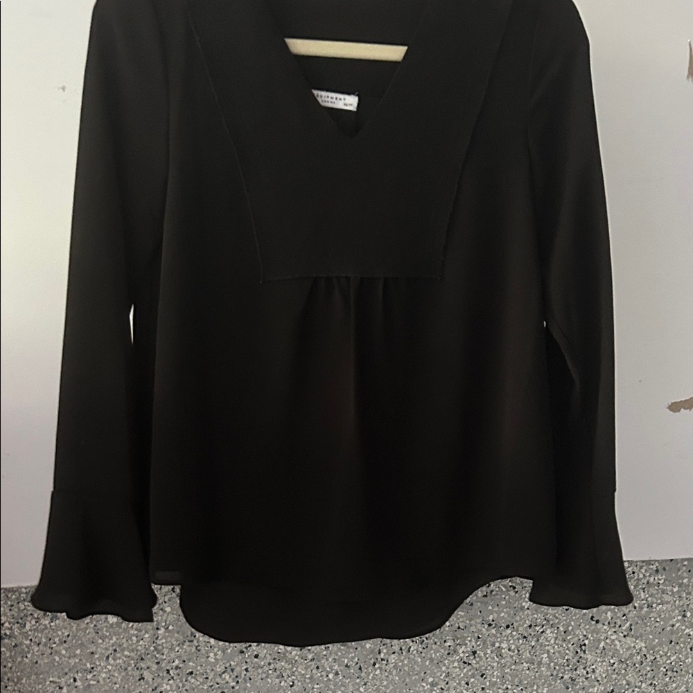 Equipment Black V-Neck Blouse